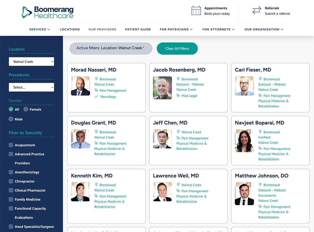 Web Design For California Boomerang Health Care