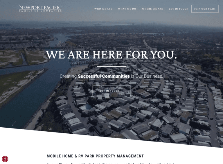 Web Design For Newport Pacific